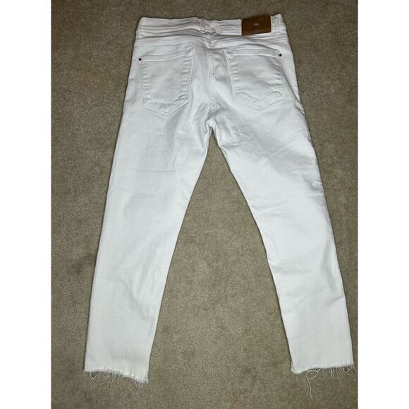 Zara White Distressed 34 waist, 27 inseam, Raw Edge High Rise PLUS - Picture 9 of 10